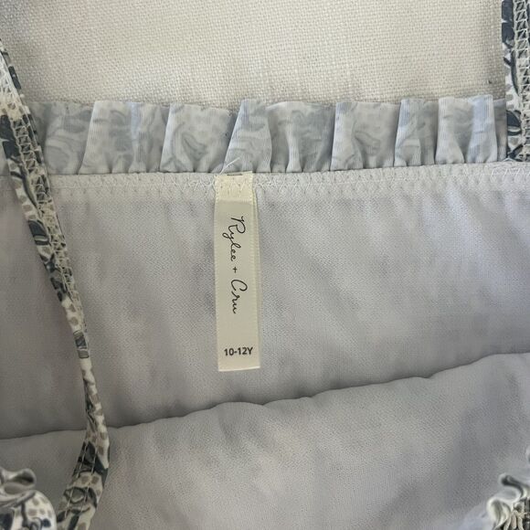 Rylee And Cru Girls Floral Ruffle Crop Top Size 10-12y - Picture 2 of 6